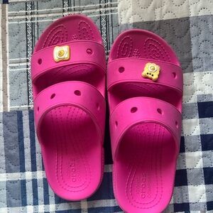 CROCS Kids Bright Pink Slide Sandals